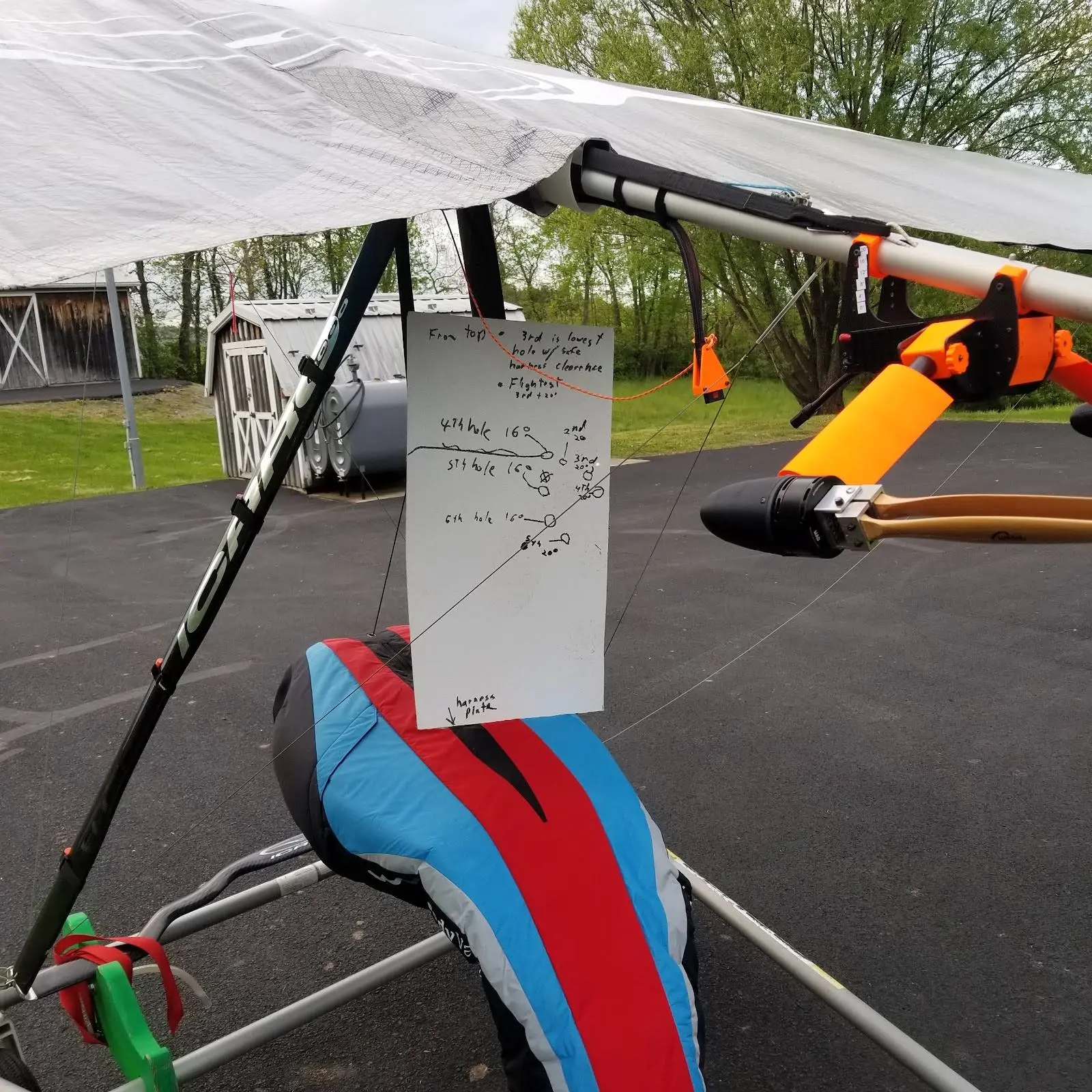 Glider on the driveway before a test